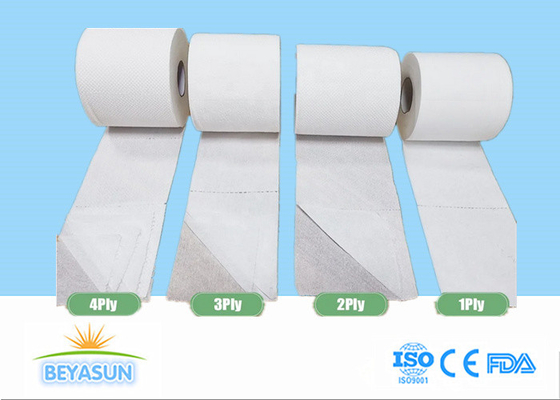 Προσαρμόσιμο 2ply / 3ply / 4ply λευκό ισχυρό και απορροφήσιμο χαρτί πετσέτας για μπάνιο / ξενοδοχείο / σπίτι